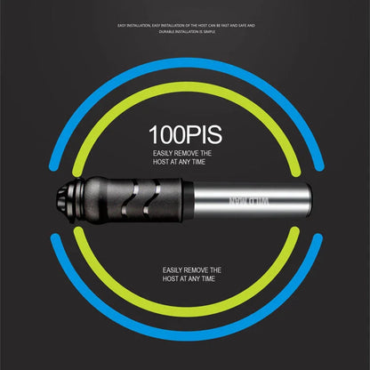 Premium high-pressure portable bicycle pump with built-in hose and versatile nozzle for mountain and road bikes