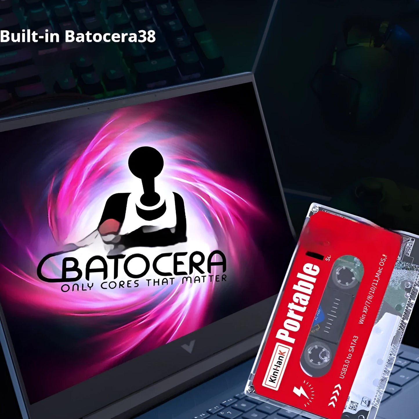 2TB external mechanical hard disk with USB cable and protective case for mobile gaming storage