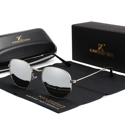 Men's retro round sunglasses with UV400 protection in multiple colour options including black, blue, green, gun grey, silver, and gold