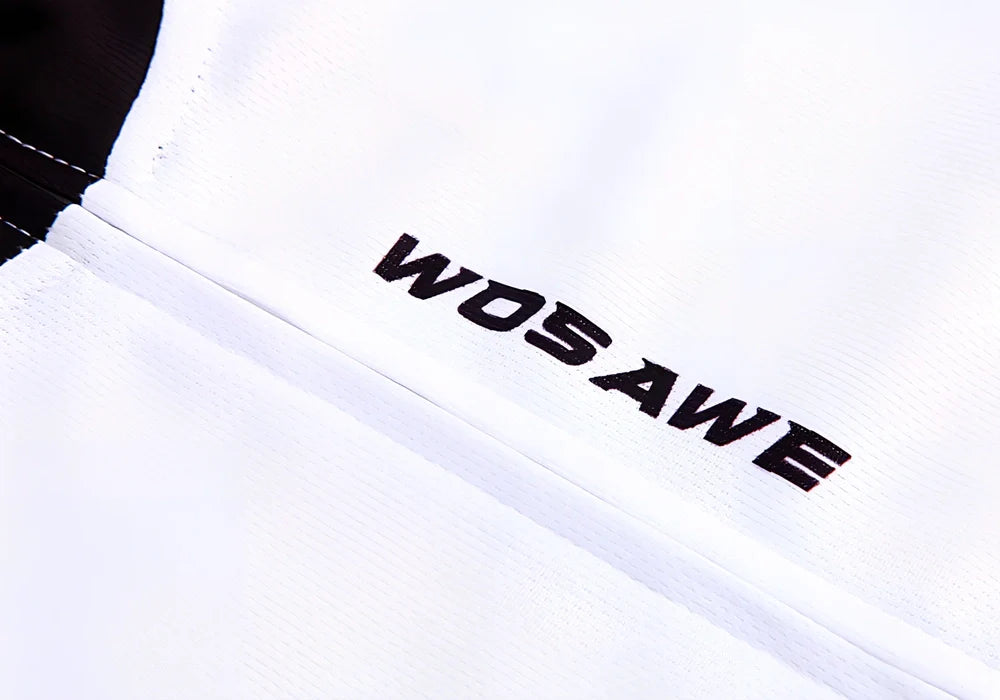 Long sleeve mountain bike cycling jersey in black white with breathable mesh underarms and reflective back for night rides, sizes S-XXL