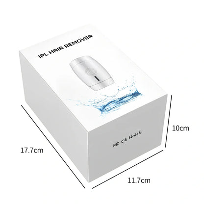 White home laser hair removal device with display screen and adjustment buttons