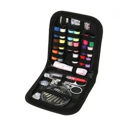 Compact Home Sewing Kit with 98 accessories including needles, pins, and scissors