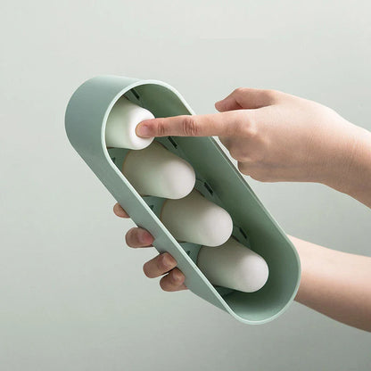 Household popsicle maker with silicone box and PP handle in four colors