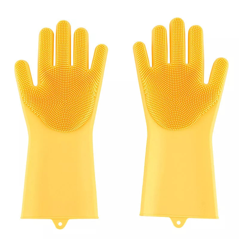 Silicone dishwashing gloves in multiple colors, high temperature resistant up to 320°F
