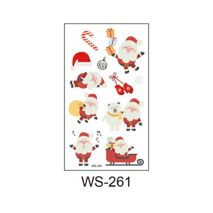 Festive Santa Claus Glow-in-the-Dark Tattoo Stickers for Holiday Decoration