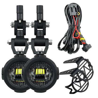 Waterfowl 5W LED motorcycle fog lamp with aluminium shell and PC lens, 24x21x10mm, 12V auxiliary anti-fog light for BMW motorcycles