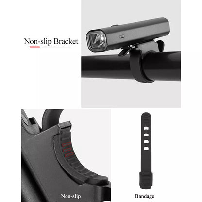 ROCKBROS YQ-QD black bicycle light with USB charging and 400 lumen brightness