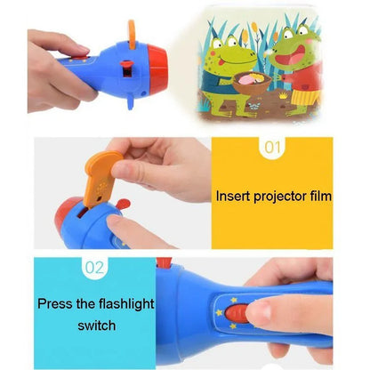 SmartKids Kids Storybook Projector Torch with four projection discs and LED light
