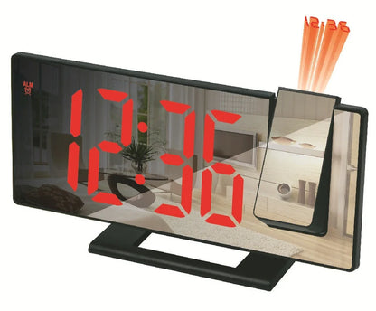 LED projection digital alarm clock with adjustable display showing time projection on ceiling
