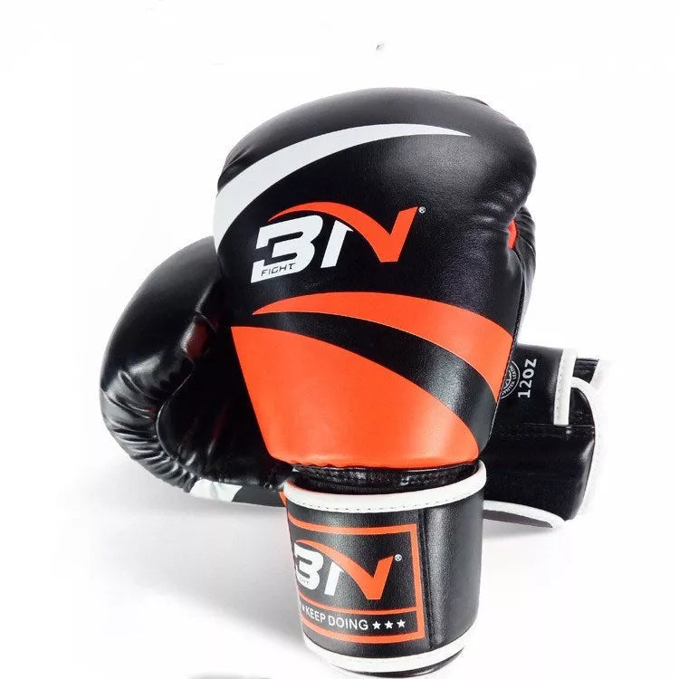 Muay Thai boxing gloves in various colors and sizes for training and punching