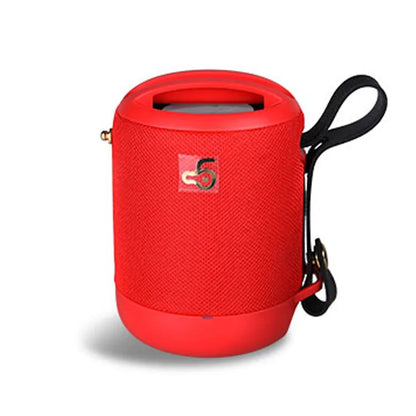 Wireless portable mini waterproof card subwoofer in black, blue, camouflage, grey, or red with compact design