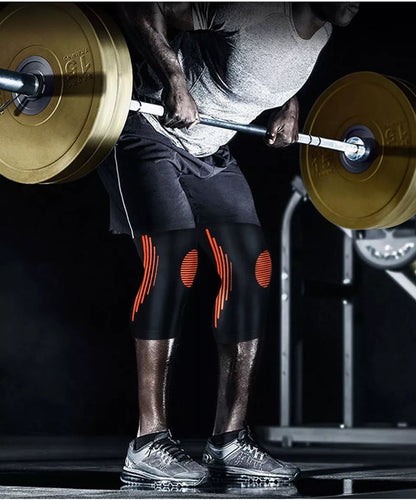 High Elasticity Knee Support in Black with Orange, Grey, Green, or Blue for arthritis relief and sports stability