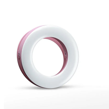 LED selfie ring light for mobile phones with adjustable brightness and compact design