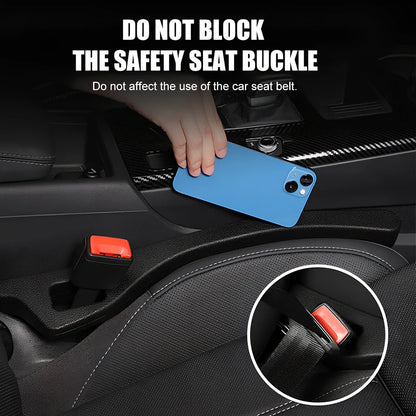 Black and green car seat gap filler strips, 5cm thick PU material, universal fit for vehicles