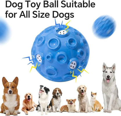 Colourful dog toy ball with meteorite-shaped bumps for aggressive chewers and anxiety relief