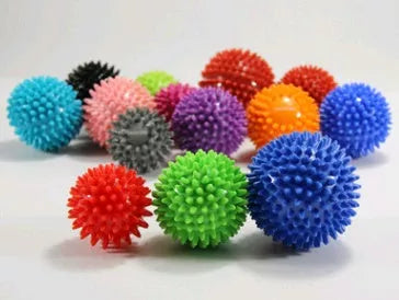 PVC acupressure massage ball with lengthened massage points for deep tissue relief