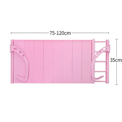Adjustable hanging window sill drying rack in white and pink, 50x35cm