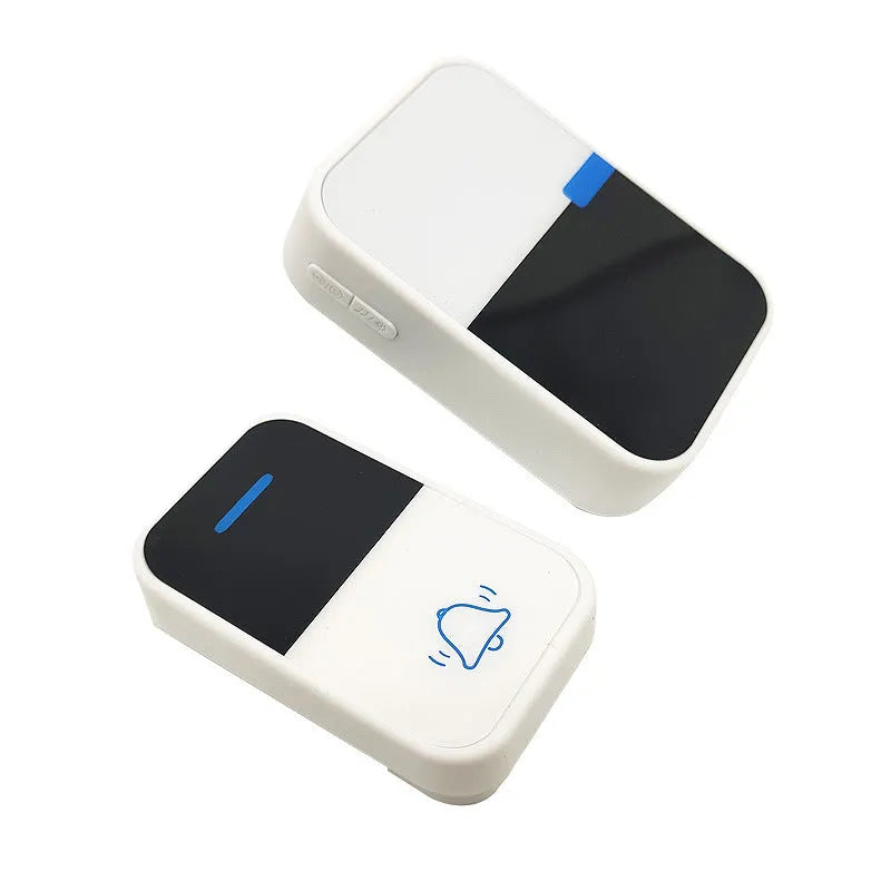 White plastic wireless doorbell receiver and beeper with self-generating power, 150m range