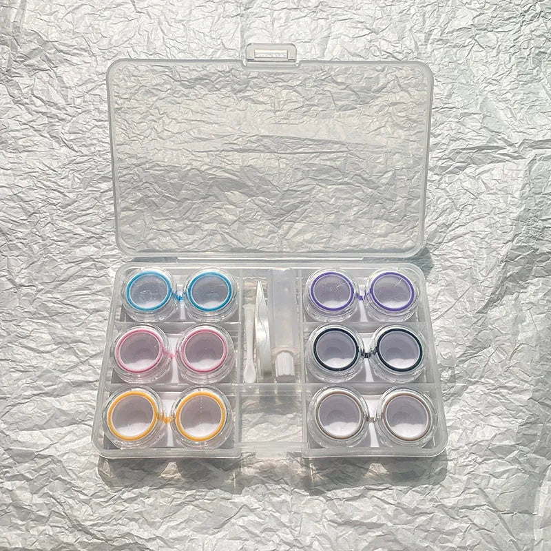 Portable contact lens case rectangle design multiple colour options compact storage