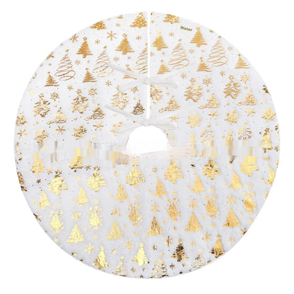 XINGX plush Christmas tree group mat with gilding snowflake designs in Christmas tree, cedar, and star styles.