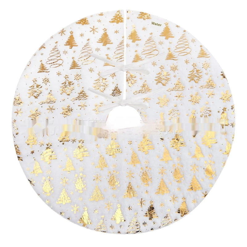 Plush Christmas Tree Style XINGX Christmas Tree Group Mat Gilding Snowflake Design Plush Carpet for Holiday Decorations in 78cm 90cm 122cm and 150cm Sizes