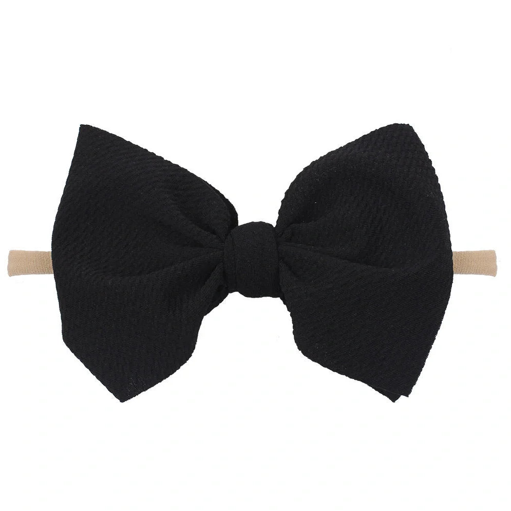 Children's waffle fabric bow hair accessory headband in multiple colour options