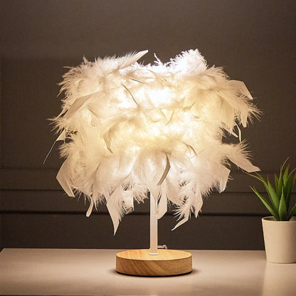 Feather lamp with modern design for corridor lighting in pink, purple or white colour options