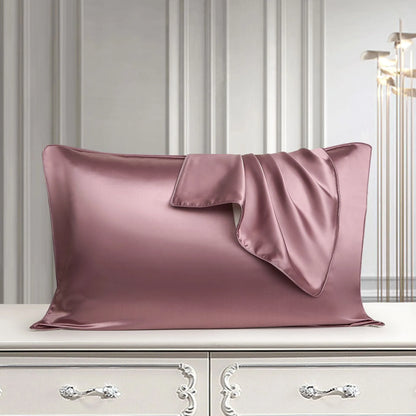 Mulberry silk pillowcase 48x74cm in palace luxury style with inlaid rope weave texture.