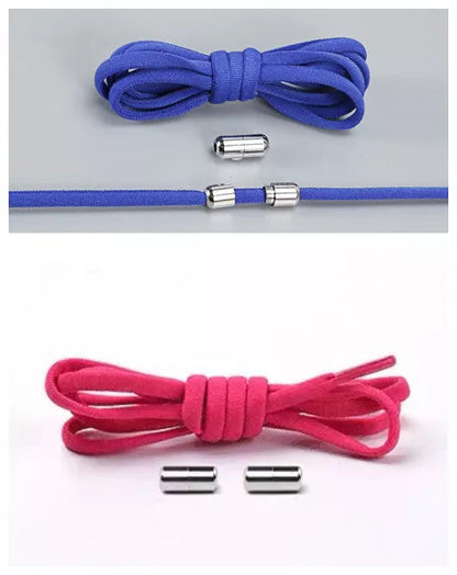 Lazy Laces shoe laces with metal buckles in various colors for a secure fit