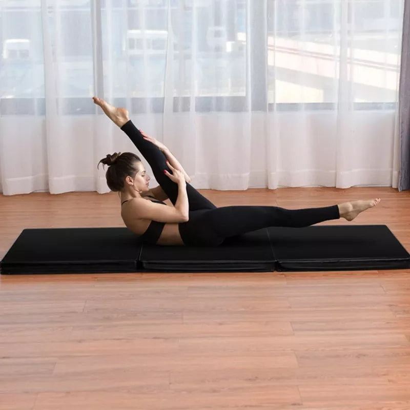 Tri Fold Sports Gym Mat with PU and soft sponge construction for workouts