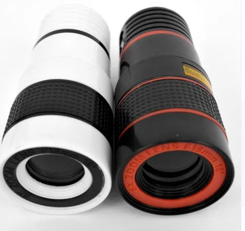 12X phone telescope with clip and cleaning cloth for mobile photography enhancement