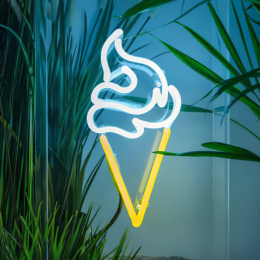 USB-powered LED neon wall lamp in flexible PVC with multiple colour options and design shapes