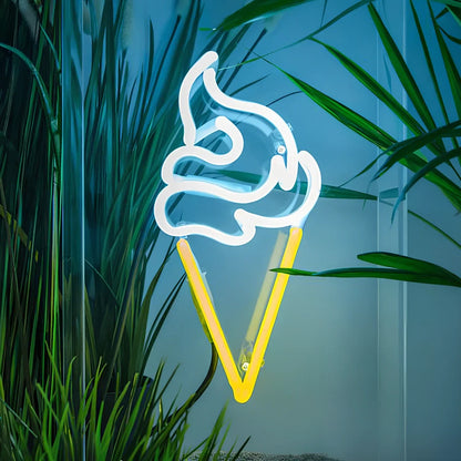 USB-powered LED neon wall lamp in flexible PVC with multiple colour options and design shapes