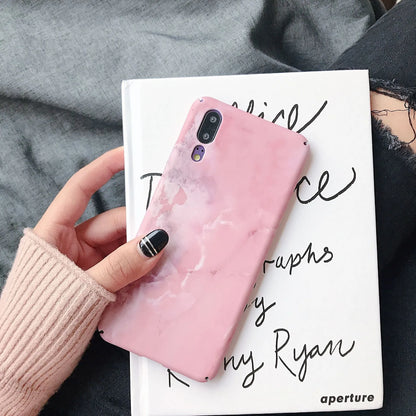 Black and pink painted hard PC phone cases for Honor and Huawei smartphones.