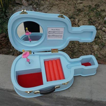 Rotating ballet music box in modern art design, wooden construction, available in multiple colors