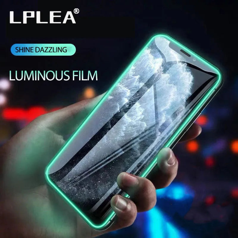 Luminous Full Cover Tempered Glass Screen Protector: Glows in the Dark for Easy Phone Location, Offers Anti-Scratch and Anti-Drop Protection with High-Definition Clarity