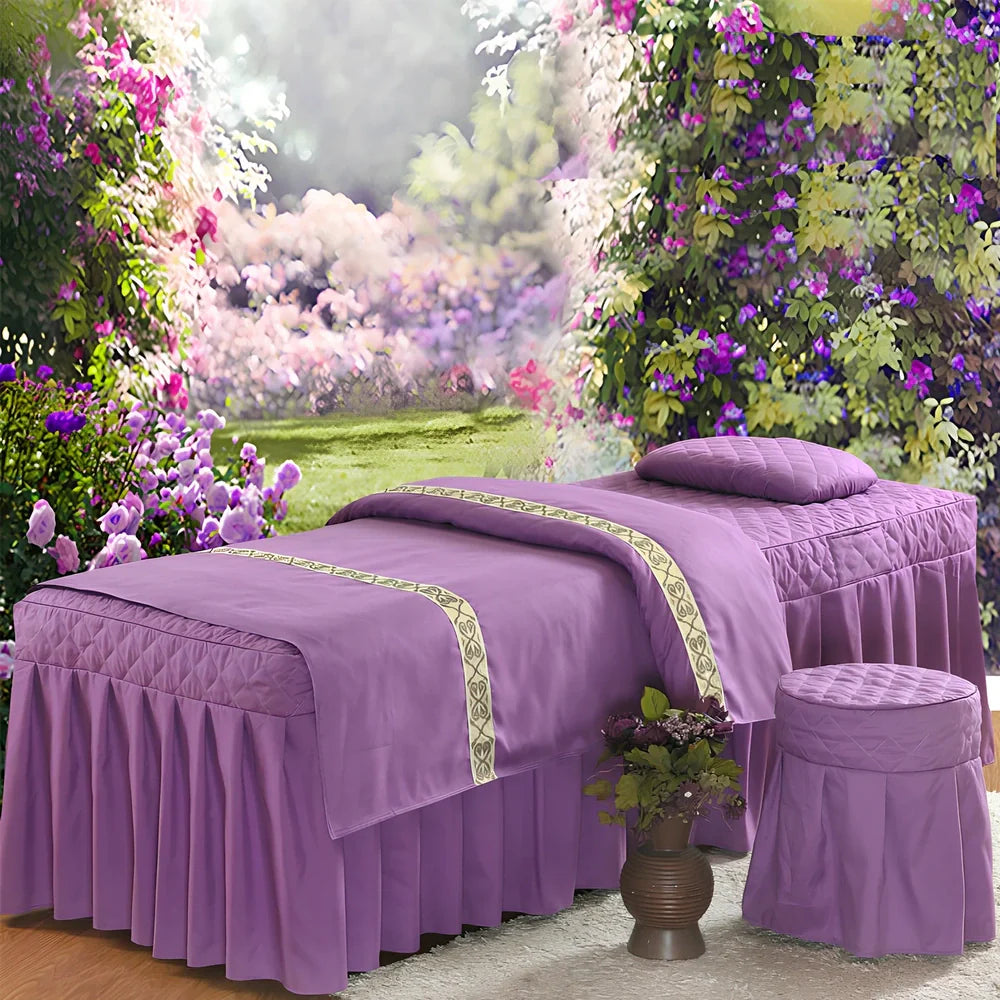 Pure cotton salon bed cover in navy blue colour showing twill weave texture and 180x230cm dimensions