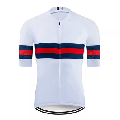 Breathable biker shirt in white with moisture-wicking fabric for cyclists