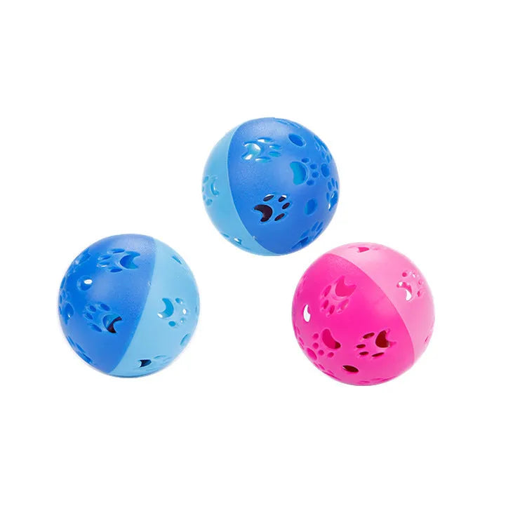 Pethome hollow plastic cat toy ball, 5cm diameter, 20g, in pink or blue
