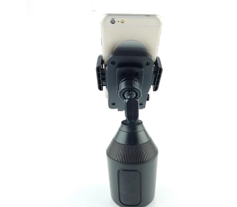 Adjustable car cup holder and smartphone mount with 360-degree rotation and eco-friendly ABS design