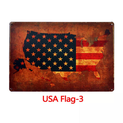 Retro tin painting wall decoration with American nostalgia theme, 30x20cm