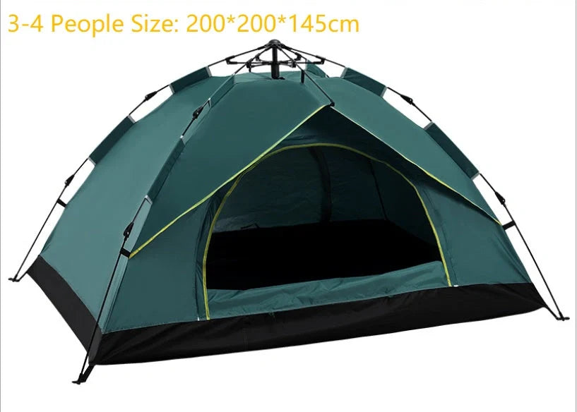 Automatic Hexagonal Tent for group camping with double-layer protection