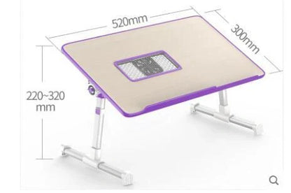Adjustable Laptop Desk Stand in various colors, foldable design for ergonomic workspace