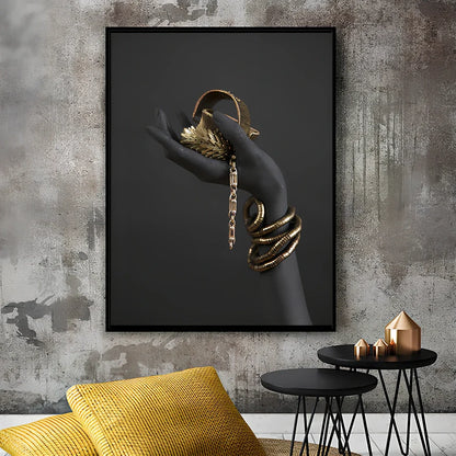 African woman decorative painting on canvas with rectangular shape, modern simple style, showing human-suitable space pattern