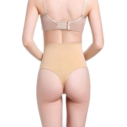 Slim Sculpting Thong with Tummy Control - Premium Chinlon Shapewear in Black and Nude Colors