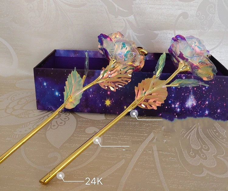 Handmade 24K gold rose flower set in elegant gift box
