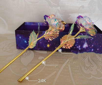 Handmade 24K gold rose flower set in elegant gift box
