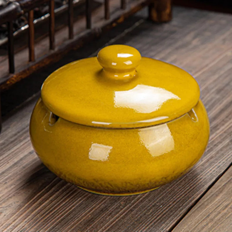 Personalized Chinese style ceramic ashtray, 11*11*8cm, various colors available