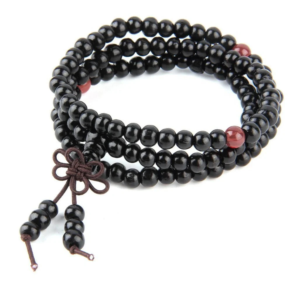 Natural Sandalwood Buddhist Meditation 108 Beads Bracelet for spiritual and stylish living