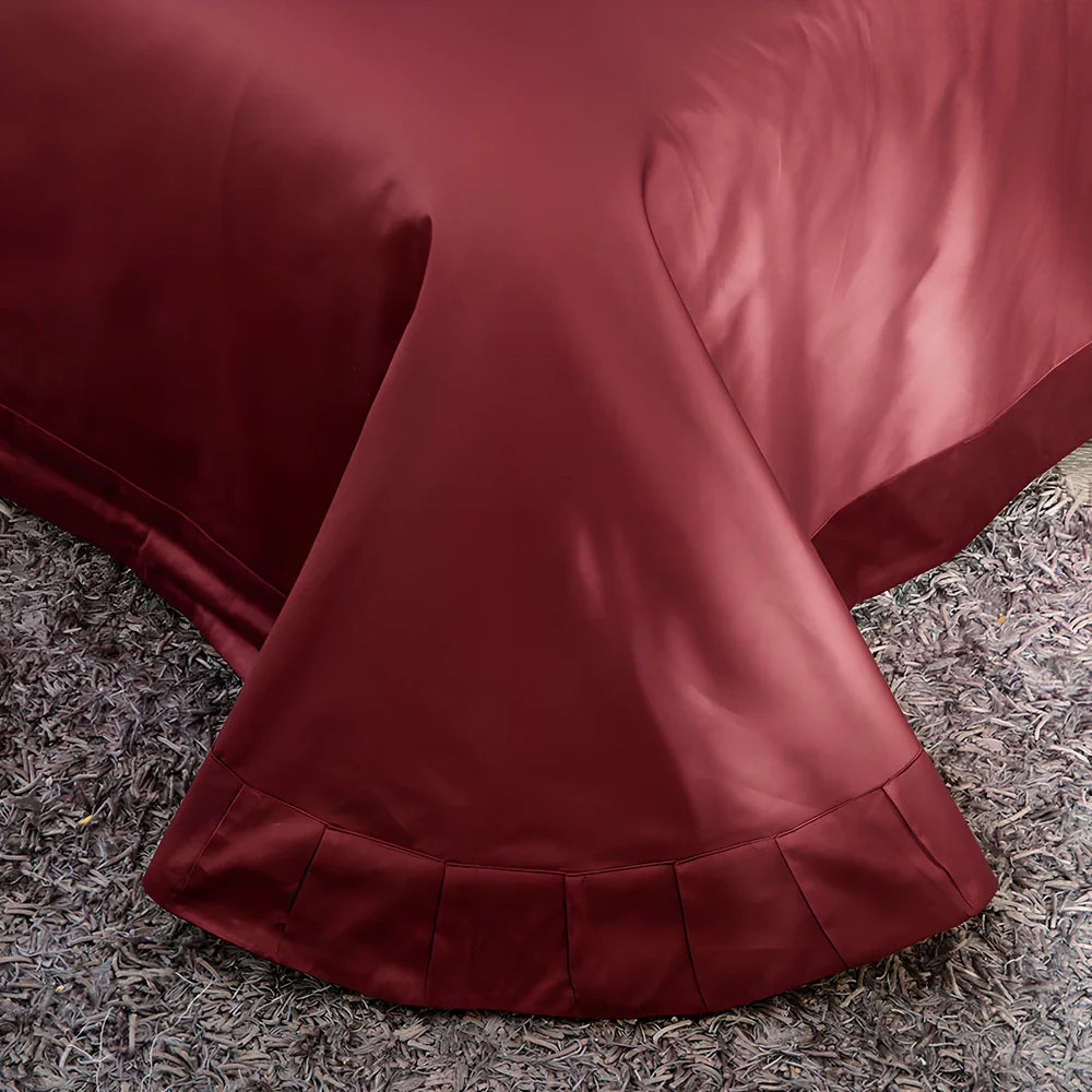 Four-piece embroidered cotton bed set in grey with 200x230cm duvet cover and reactive print details